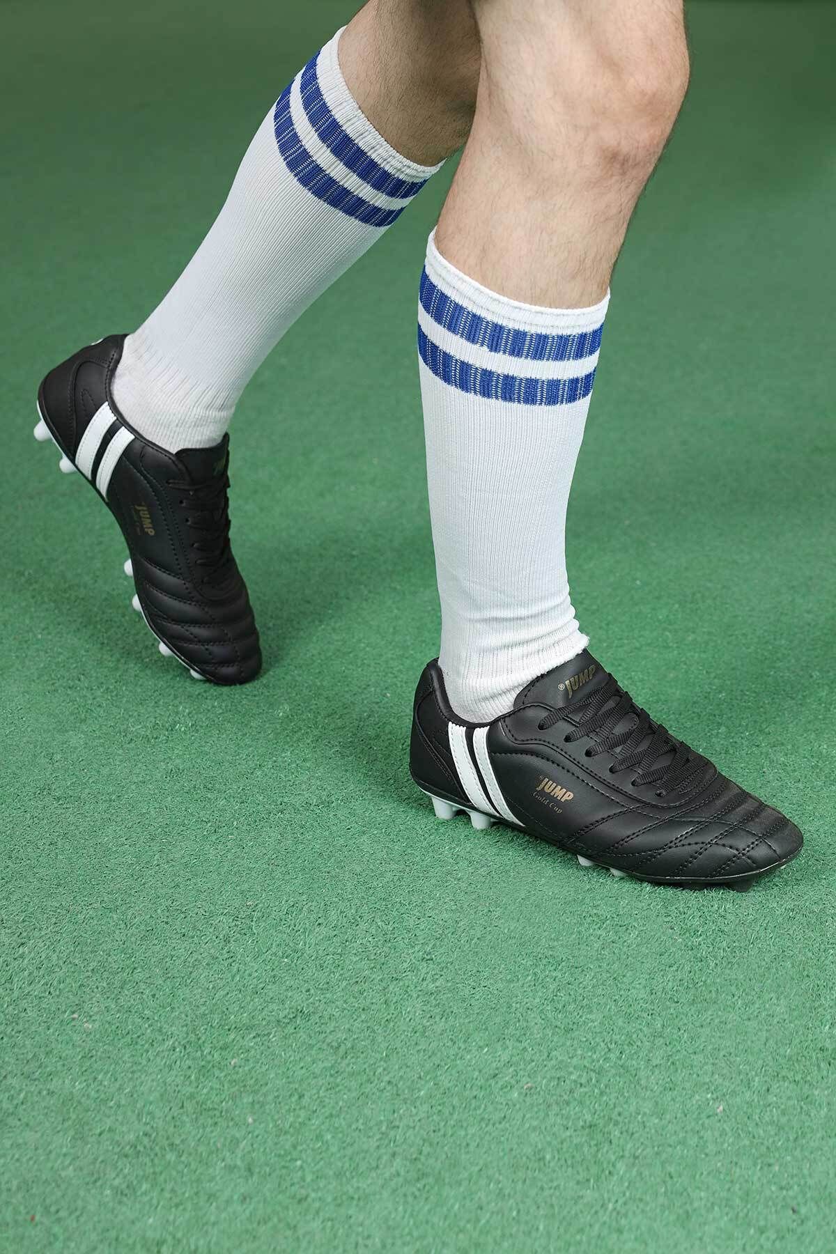 13256 Siyah Çim Halı Saha Kramponu Futbol Ayakkabısı