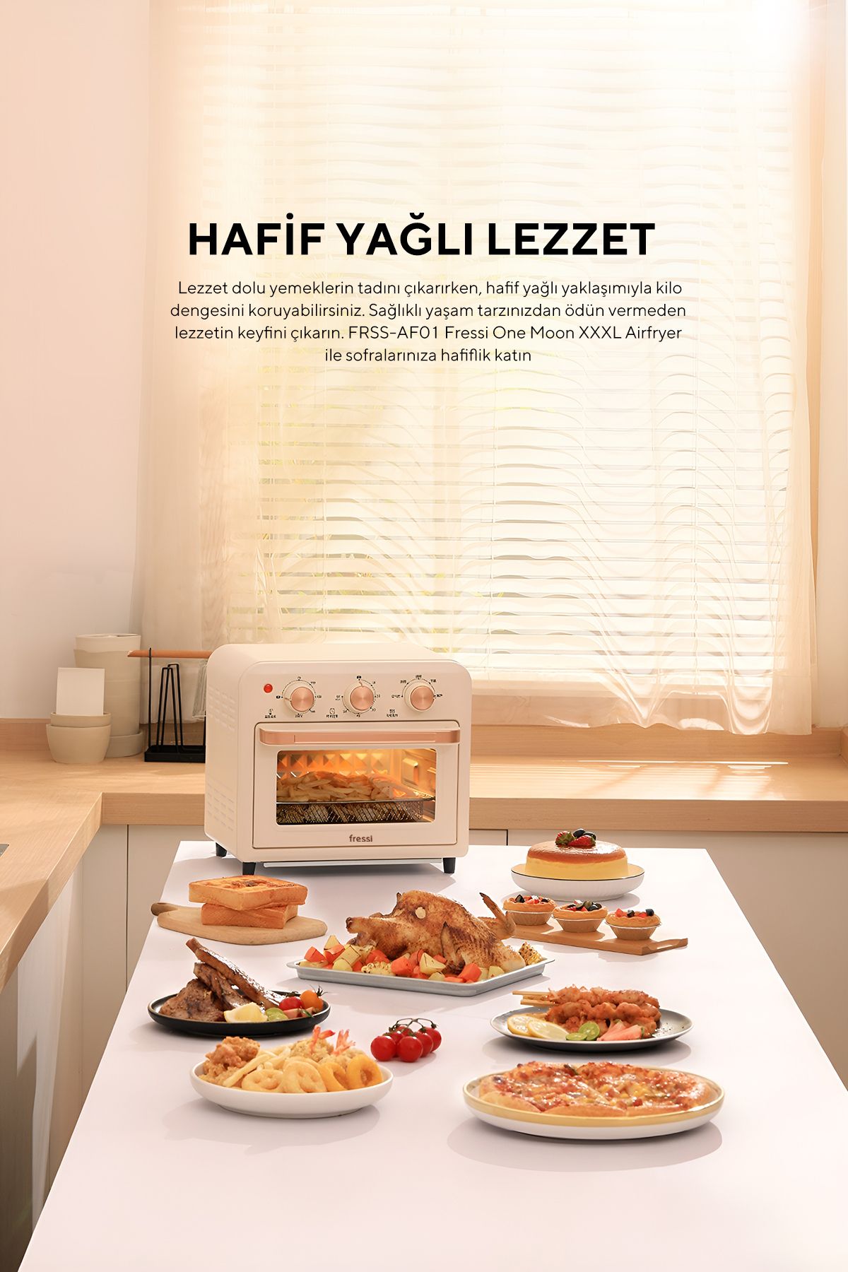 Af-01 Çok Fonksiyonlu Süre Ayarlamalı 13 Litre Xxxl Akıllı Fırın Airfryer