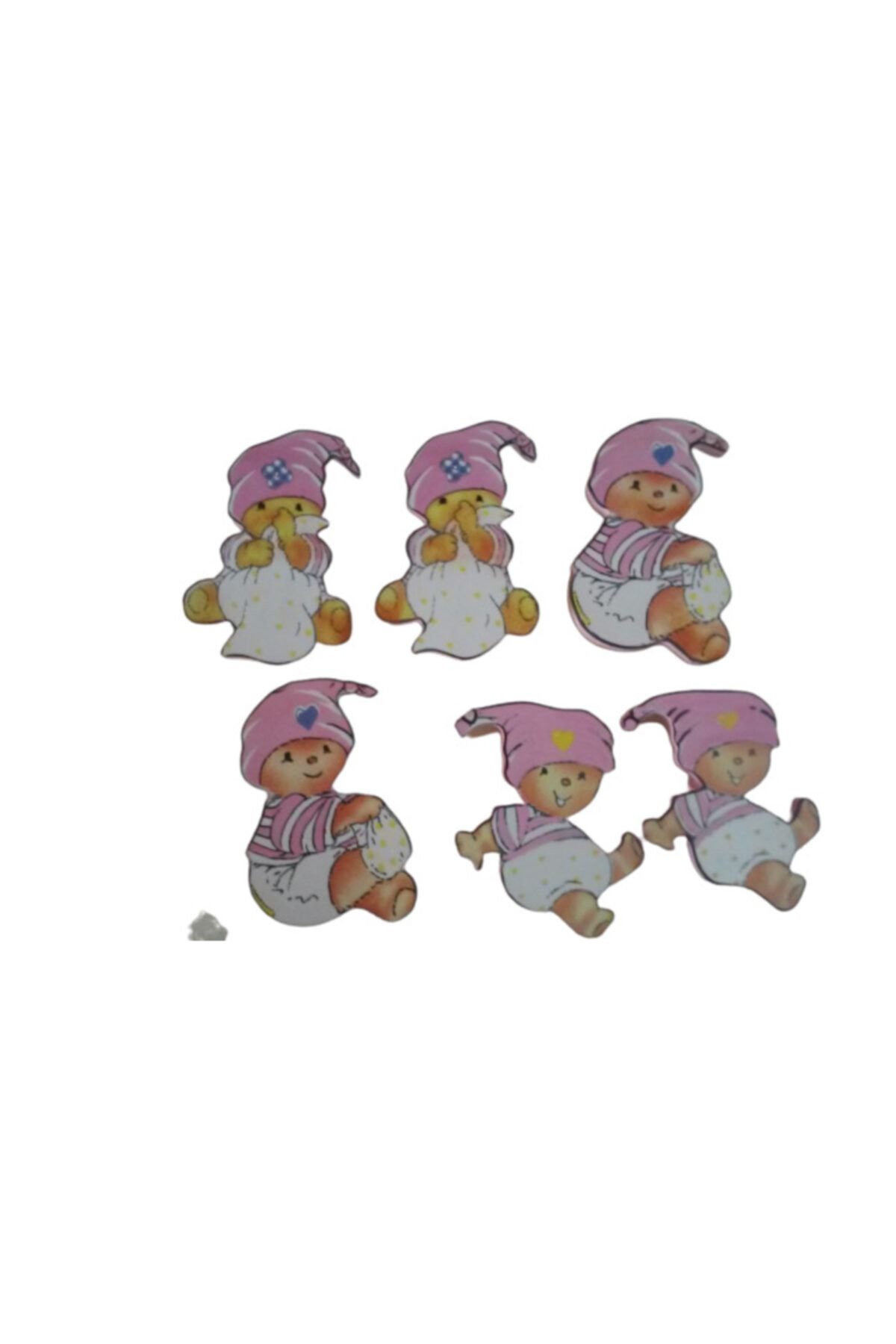 Pembe Kuklet Bebek 6 Lı Set Bebek Çocuk Odası Dolap Çekmece Kulbu