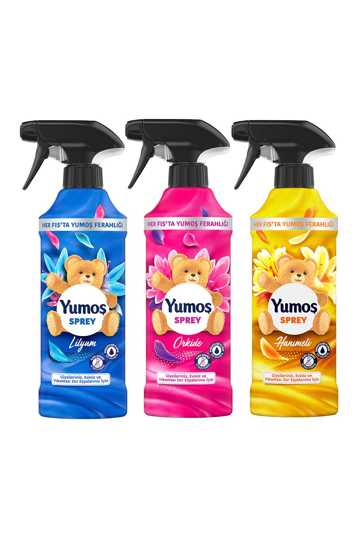 Sprey Oda Ve Eşya Kokusu Lilyum 450 Mlx1 Yumoş Orkide 450 Mlx1 Yumoş Hanımeli 450mlx1