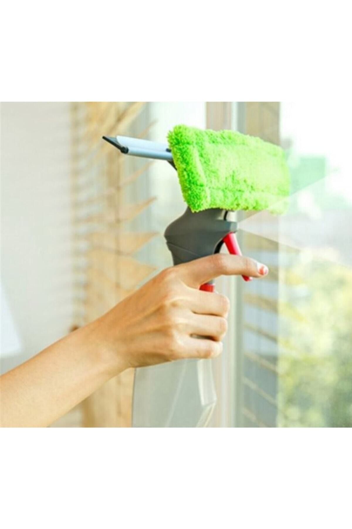 Mikrofiber Cam Silme Mopu Pratik Spreyli Su Hazneli Temizlik Aparatı