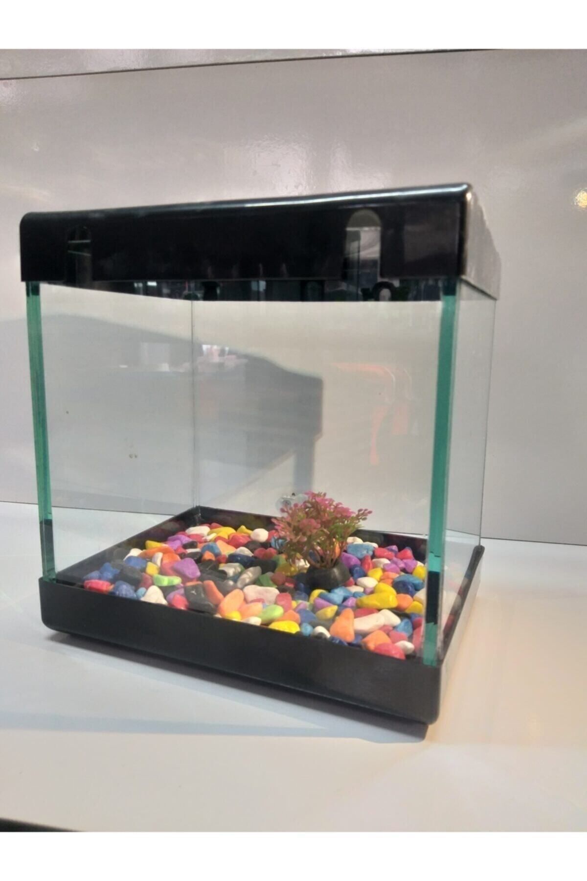 Ibrahimli Petshop Kucuk Akvaryum Aksesuarli Siyah 20 Cm 4 Litre